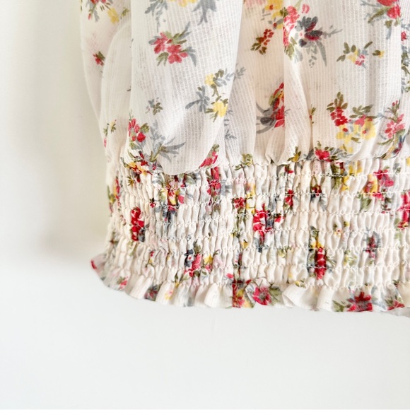 Guess • Floral Ruffle Tank with Ruched Hem - Picture 4 of 7